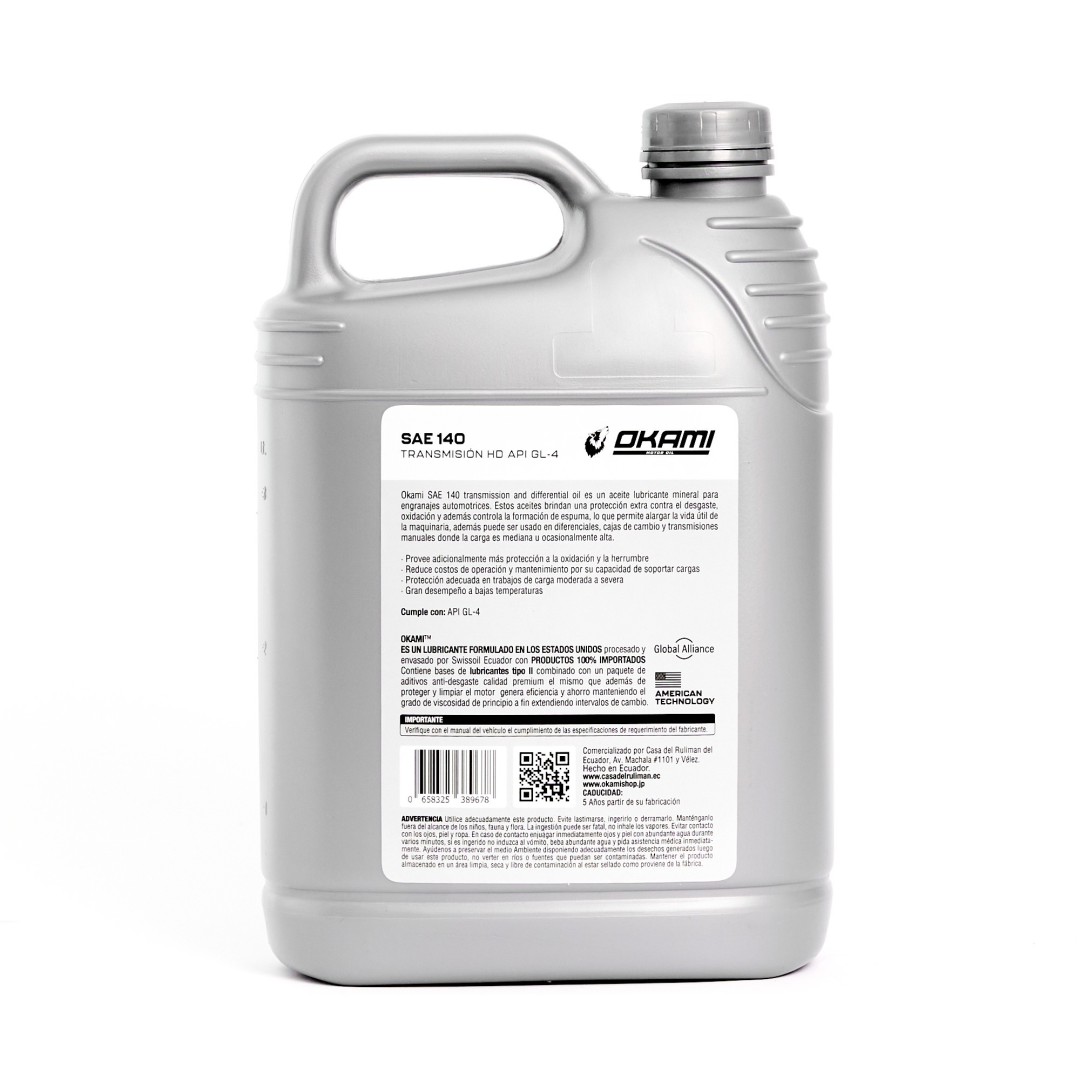 TRANSMISIONES MANUALES Y DIFERENCIALES ACEITE SAE 140 GL-4 1GL